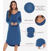 image:imageWiWi Bamboo Viscose Nightgowns for Women Soft Long Sleeve Sleep Shirt Nightshirts Cooling Pajamas Sleepwear S4XAprussian Blue