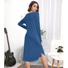 image:imageWiWi Bamboo Viscose Nightgowns for Women Soft Long Sleeve Sleep Shirt Nightshirts Cooling Pajamas Sleepwear S4XAprussian Blue