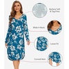 image:imageWiWi Bamboo Viscose Nightgowns for Women Soft Long Sleeve Sleep Shirt Nightshirts Cooling Pajamas Sleepwear S4XAteal Blue Floral