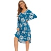 image:imageWiWi Bamboo Viscose Nightgowns for Women Soft Long Sleeve Sleep Shirt Nightshirts Cooling Pajamas Sleepwear S4XAteal Blue Floral