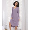 image:imageWiWi Bamboo Viscose Nightgowns for Women Soft Long Sleeve Sleep Shirt Nightshirts Cooling Pajamas Sleepwear S4XAviolet