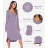 image:imageWiWi Bamboo Viscose Nightgowns for Women Soft Long Sleeve Sleep Shirt Nightshirts Cooling Pajamas Sleepwear S4XAviolet