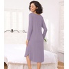 image:imageWiWi Bamboo Viscose Nightgowns for Women Soft Long Sleeve Sleep Shirt Nightshirts Cooling Pajamas Sleepwear S4XAviolet