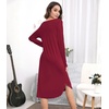 image:imageWiWi Bamboo Viscose Nightgowns for Women Soft Long Sleeve Sleep Shirt Nightshirts Cooling Pajamas Sleepwear S4XAwine