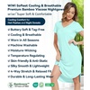 image:imageWiWi Bamboo Viscose Nightgowns for Women Soft Long Sleeve Sleep Shirt Nightshirts Cooling Pajamas Sleepwear S4XBaqua