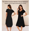 image:imageWiWi Bamboo Viscose Nightgowns for Women Soft Long Sleeve Sleep Shirt Nightshirts Cooling Pajamas Sleepwear S4XBblack