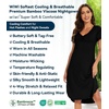 image:imageWiWi Bamboo Viscose Nightgowns for Women Soft Long Sleeve Sleep Shirt Nightshirts Cooling Pajamas Sleepwear S4XBblack