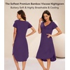 image:imageWiWi Bamboo Viscose Nightgowns for Women Soft Long Sleeve Sleep Shirt Nightshirts Cooling Pajamas Sleepwear S4XBdark Purple