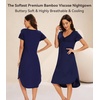 image:imageWiWi Bamboo Viscose Nightgowns for Women Soft Long Sleeve Sleep Shirt Nightshirts Cooling Pajamas Sleepwear S4XBnavy