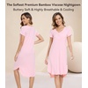 image:imageWiWi Bamboo Viscose Nightgowns for Women Soft Long Sleeve Sleep Shirt Nightshirts Cooling Pajamas Sleepwear S4XBpink