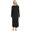 image:imageWiWi Bamboo Viscose Nightgowns for Women Soft Long Sleeve Sleep Shirt Nightshirts Cooling Pajamas Sleepwear S4XDblack