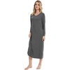 image:imageWiWi Bamboo Viscose Nightgowns for Women Soft Long Sleeve Sleep Shirt Nightshirts Cooling Pajamas Sleepwear S4XDdark Heather Grey