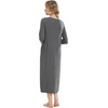 image:imageWiWi Bamboo Viscose Nightgowns for Women Soft Long Sleeve Sleep Shirt Nightshirts Cooling Pajamas Sleepwear S4XDdark Heather Grey