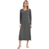 image:imageWiWi Bamboo Viscose Nightgowns for Women Soft Long Sleeve Sleep Shirt Nightshirts Cooling Pajamas Sleepwear S4XDdark Heather Grey