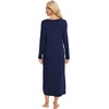 image:imageWiWi Bamboo Viscose Nightgowns for Women Soft Long Sleeve Sleep Shirt Nightshirts Cooling Pajamas Sleepwear S4XDnavy