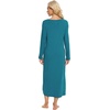 image:imageWiWi Bamboo Viscose Nightgowns for Women Soft Long Sleeve Sleep Shirt Nightshirts Cooling Pajamas Sleepwear S4XDteal Blue