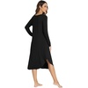 image:imageWiWi Bamboo Viscose Nightgowns for Women Soft Long Sleeve Sleep Shirt Nightshirts Cooling Pajamas Sleepwear S4XEblack