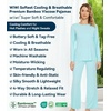 image:imageWiWi Bamboo Viscose Pajama Set for Women Super Soft Long Sleeve Top with Pants Loungewear Cooling 2 Piece Pjs Sets SXXLAaqua