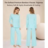 image:imageWiWi Bamboo Viscose Pajama Set for Women Super Soft Long Sleeve Top with Pants Loungewear Cooling 2 Piece Pjs Sets SXXLAaqua