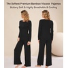 image:imageWiWi Bamboo Viscose Pajama Set for Women Super Soft Long Sleeve Top with Pants Loungewear Cooling 2 Piece Pjs Sets SXXLAblack