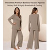 image:imageWiWi Bamboo Viscose Pajama Set for Women Super Soft Long Sleeve Top with Pants Loungewear Cooling 2 Piece Pjs Sets SXXLAcamel