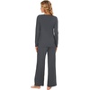 image:imageWiWi Bamboo Viscose Pajama Set for Women Super Soft Long Sleeve Top with Pants Loungewear Cooling 2 Piece Pjs Sets SXXLAcharcoal