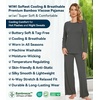 image:imageWiWi Bamboo Viscose Pajama Set for Women Super Soft Long Sleeve Top with Pants Loungewear Cooling 2 Piece Pjs Sets SXXLAcharcoal