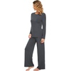 image:imageWiWi Bamboo Viscose Pajama Set for Women Super Soft Long Sleeve Top with Pants Loungewear Cooling 2 Piece Pjs Sets SXXLAcharcoal