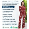 image:imageWiWi Bamboo Viscose Pajama Set for Women Super Soft Long Sleeve Top with Pants Loungewear Cooling 2 Piece Pjs Sets SXXLAchristmas Elk on Red
