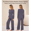 image:imageWiWi Bamboo Viscose Pajama Set for Women Super Soft Long Sleeve Top with Pants Loungewear Cooling 2 Piece Pjs Sets SXXLAdark Grey