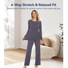 image:imageWiWi Bamboo Viscose Pajama Set for Women Super Soft Long Sleeve Top with Pants Loungewear Cooling 2 Piece Pjs Sets SXXLAdark Grey