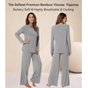 image:imageWiWi Bamboo Viscose Pajama Set for Women Super Soft Long Sleeve Top with Pants Loungewear Cooling 2 Piece Pjs Sets SXXLAheather Grey