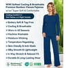 image:imageWiWi Bamboo Viscose Pajama Set for Women Super Soft Long Sleeve Top with Pants Loungewear Cooling 2 Piece Pjs Sets SXXLAink Blue