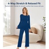 image:imageWiWi Bamboo Viscose Pajama Set for Women Super Soft Long Sleeve Top with Pants Loungewear Cooling 2 Piece Pjs Sets SXXLAink Blue