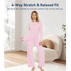 image:imageWiWi Bamboo Viscose Pajama Set for Women Super Soft Long Sleeve Top with Pants Loungewear Cooling 2 Piece Pjs Sets SXXLApink