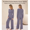 image:imageWiWi Bamboo Viscose Pajama Set for Women Super Soft Long Sleeve Top with Pants Loungewear Cooling 2 Piece Pjs Sets SXXLApurplish Grey