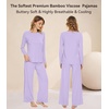 image:imageWiWi Bamboo Viscose Pajama Set for Women Super Soft Long Sleeve Top with Pants Loungewear Cooling 2 Piece Pjs Sets SXXLAtaro Purple