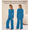 image:imageWiWi Bamboo Viscose Pajama Set for Women Super Soft Long Sleeve Top with Pants Loungewear Cooling 2 Piece Pjs Sets SXXLAteal Blue