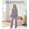 image:imageWiWi Bamboo Viscose Pajama Set for Women Super Soft Long Sleeve Top with Pants Loungewear Cooling 2 Piece Pjs Sets SXXLAviolet