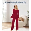 image:imageWiWi Bamboo Viscose Pajama Set for Women Super Soft Long Sleeve Top with Pants Loungewear Cooling 2 Piece Pjs Sets SXXLAwine Red