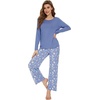 image:imageWiWi Bamboo Viscose Pajama Set for Women Super Soft Long Sleeve Top with Pants Loungewear Cooling 2 Piece Pjs Sets SXXLBfog Blue