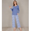 image:imageWiWi Bamboo Viscose Pajama Set for Women Super Soft Long Sleeve Top with Pants Loungewear Cooling 2 Piece Pjs Sets SXXLBfog Blue