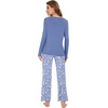 image:imageWiWi Bamboo Viscose Pajama Set for Women Super Soft Long Sleeve Top with Pants Loungewear Cooling 2 Piece Pjs Sets SXXLBfog Blue