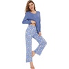 image:imageWiWi Bamboo Viscose Pajama Set for Women Super Soft Long Sleeve Top with Pants Loungewear Cooling 2 Piece Pjs Sets SXXLBfog Blue