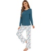 image:imageWiWi Bamboo Viscose Pajama Set for Women Super Soft Long Sleeve Top with Pants Loungewear Cooling 2 Piece Pjs Sets SXXLBgreen