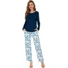 image:imageWiWi Bamboo Viscose Pajama Set for Women Super Soft Long Sleeve Top with Pants Loungewear Cooling 2 Piece Pjs Sets SXXLBink Blue