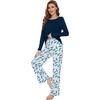image:imageWiWi Bamboo Viscose Pajama Set for Women Super Soft Long Sleeve Top with Pants Loungewear Cooling 2 Piece Pjs Sets SXXLBink Blue