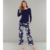image:imageWiWi Bamboo Viscose Pajama Set for Women Super Soft Long Sleeve Top with Pants Loungewear Cooling 2 Piece Pjs Sets SXXLBnavy