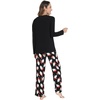 image:imageWiWi Bamboo Viscose Pajama Set for Women Super Soft Long Sleeve Top with Pants Loungewear Cooling 2 Piece Pjs Sets SXXLCblacksanta Claus on Black