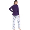 image:imageWiWi Bamboo Viscose Pajama Set for Women Super Soft Long Sleeve Top with Pants Loungewear Cooling 2 Piece Pjs Sets SXXLCdark Purpledark Purple Dots